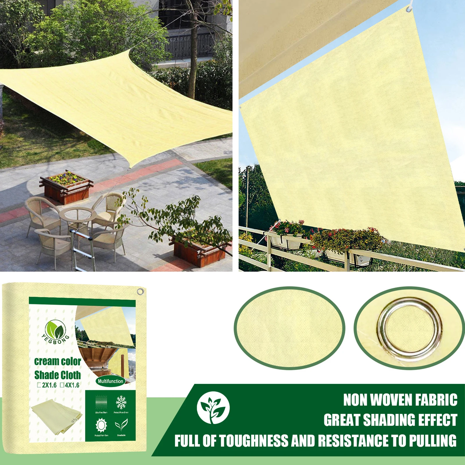 Waterproof Sun Shelter Sunshade Protection Shade Sail Awning Camping Shade Cloth Large For Outdoor Canopy Garden Shade Sail