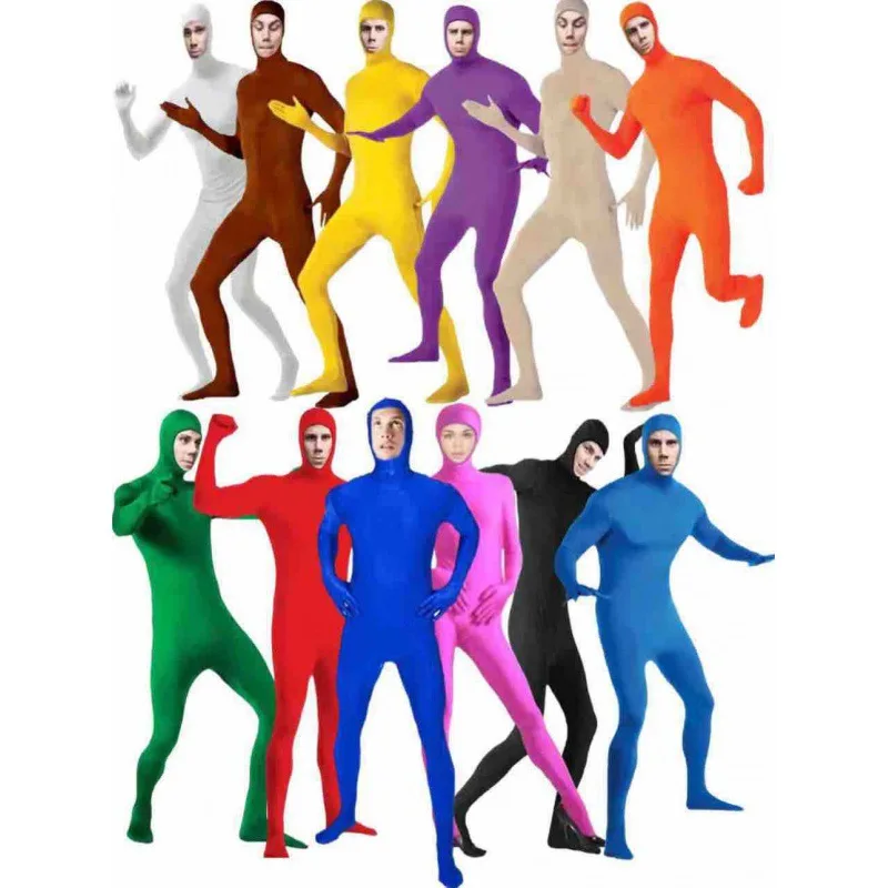 

Adult Invisible Suit Stage Performance Costume Black Suit Invisible Ninja Uniform Tight Fit Halloween Disguise Outfit Disguise