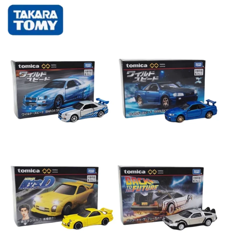 TAKARA TOMY-Modelo de carro de liga infinita, fundido, Mustang GTR, Velozes e Furiosos, De Volta para o Futuro, Presente de coleção para menino