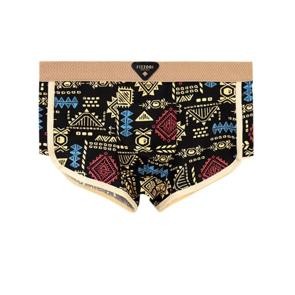 

3Pcs Fashion Plus Size Men's Boxer Briefs Mid Waist Elastic Printed Panties Lingerie Seamless Underwear for Man Gifts