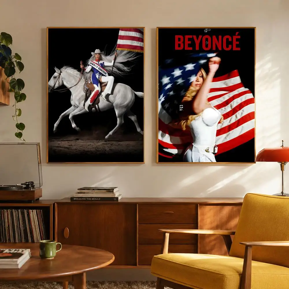 Pop Singer Beyonce Poster Digital Solvent Print Waterproof PP Fade-Resistant Wall Art Room Decor Gift