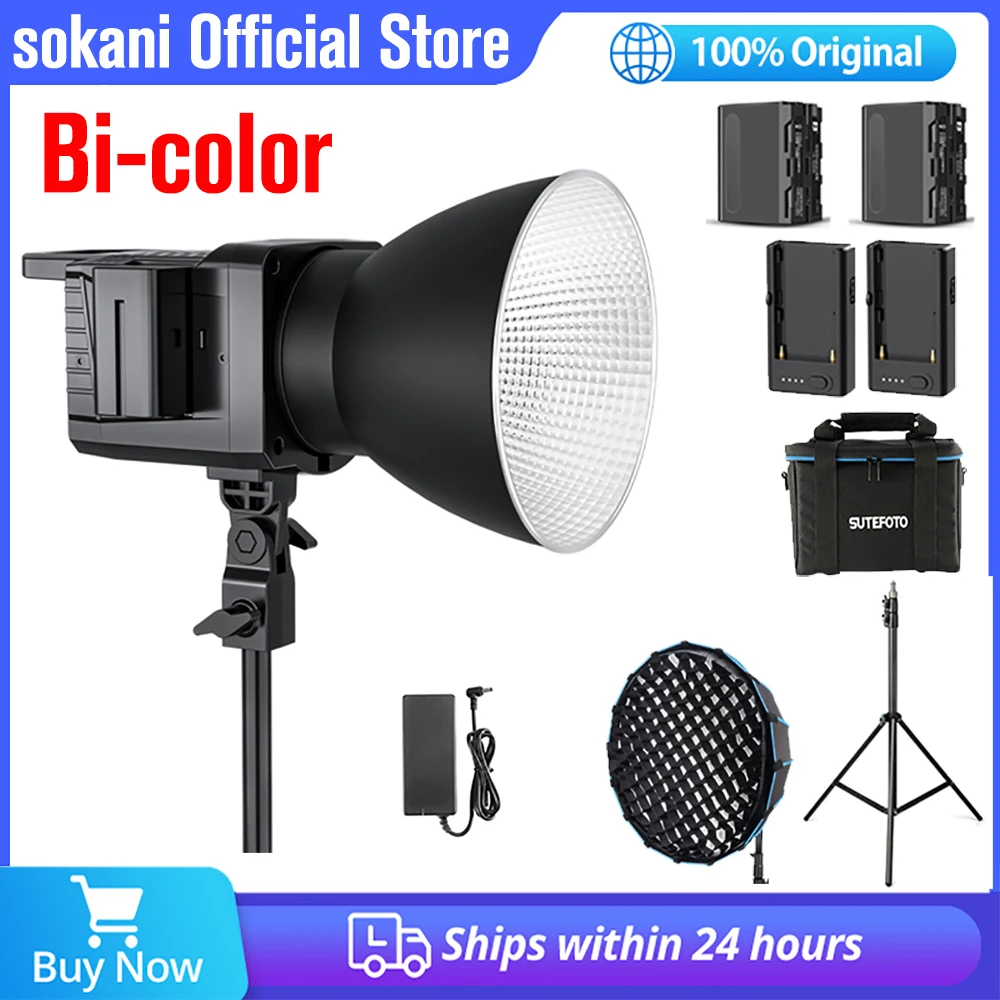 

Sokani X100 X100Bi Bi-color LED Video Light Bowens Mount Photography Lighting For TikTok YouTube Studio Video Live Streaming Vlo