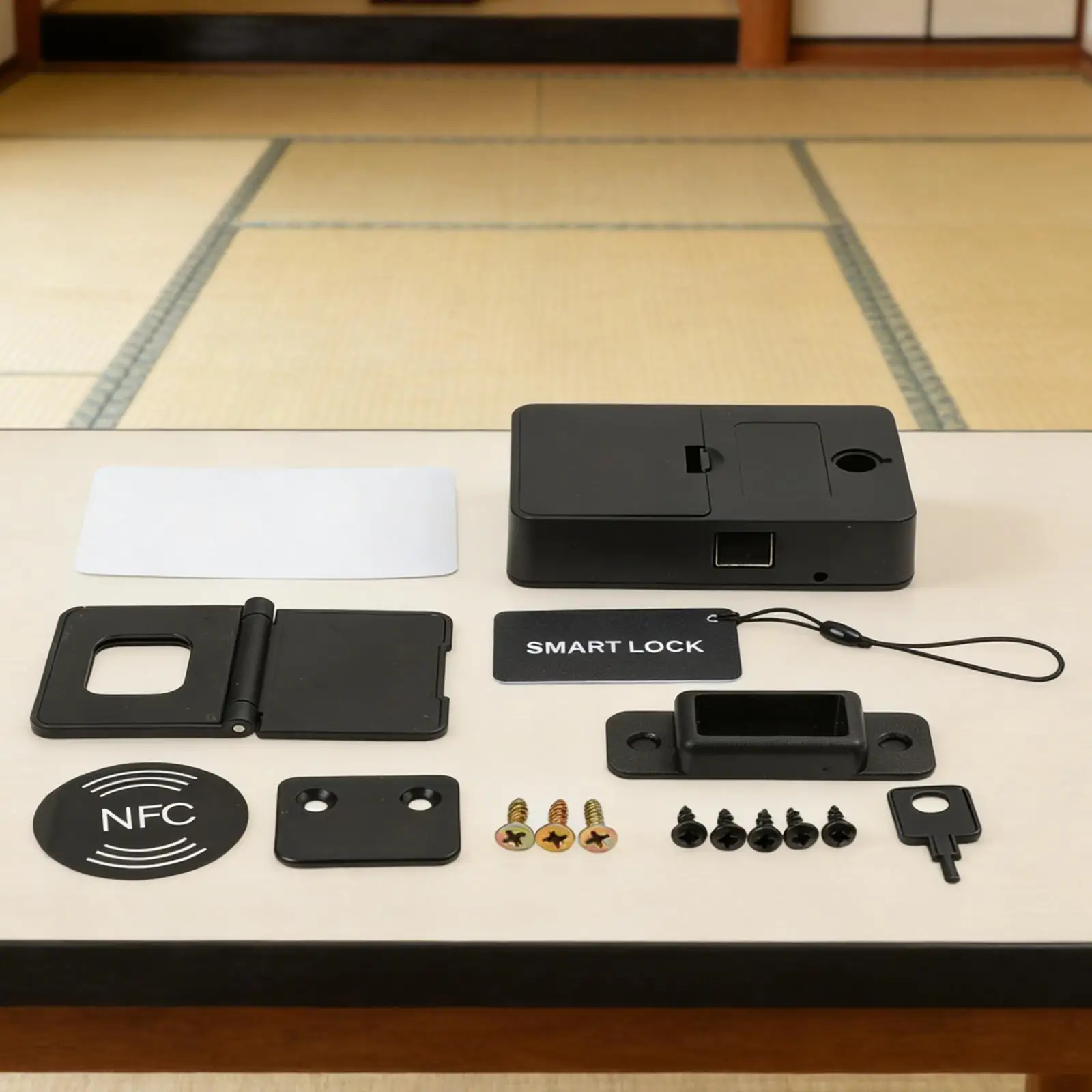 Keyless Smart Invisible Lock with For RFID NFC for Cabinets Drawers Mailboxes Easy Installation Compact Black Design