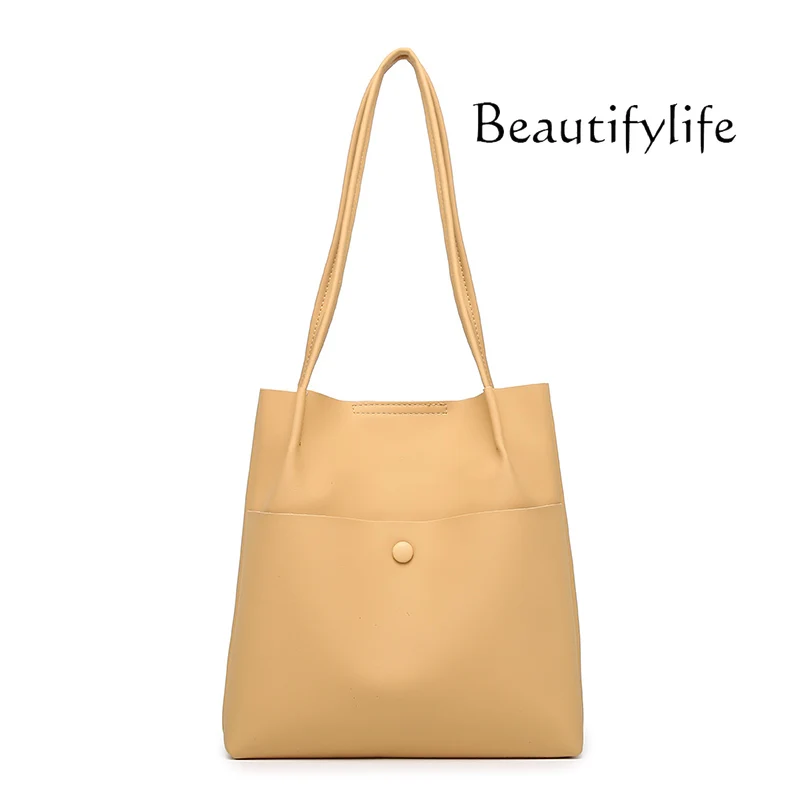 

Advanced sense college style tote bag large capacity girl simple and versatile literary single shoulder child and mother bag