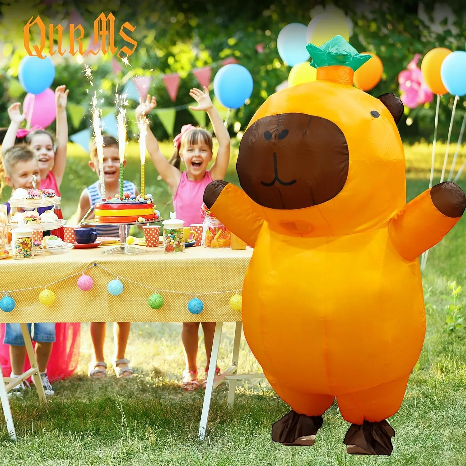 Capybara Inflatable Costume Adult, Funny Inflatable Costumes Blow up Suit Costumes for Adult,Party Cosplay Halloween Costumes view 3