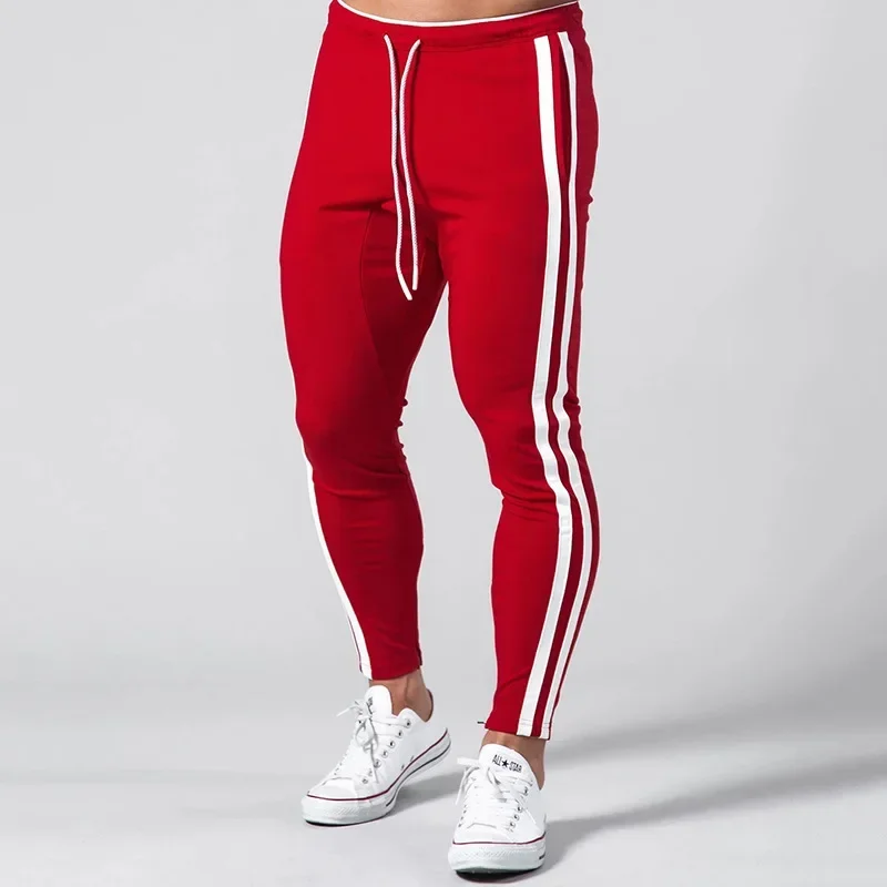 Joggers Men Striped Sweatpants Casual Long Pants Men Fitness Running Workout Track Trousers