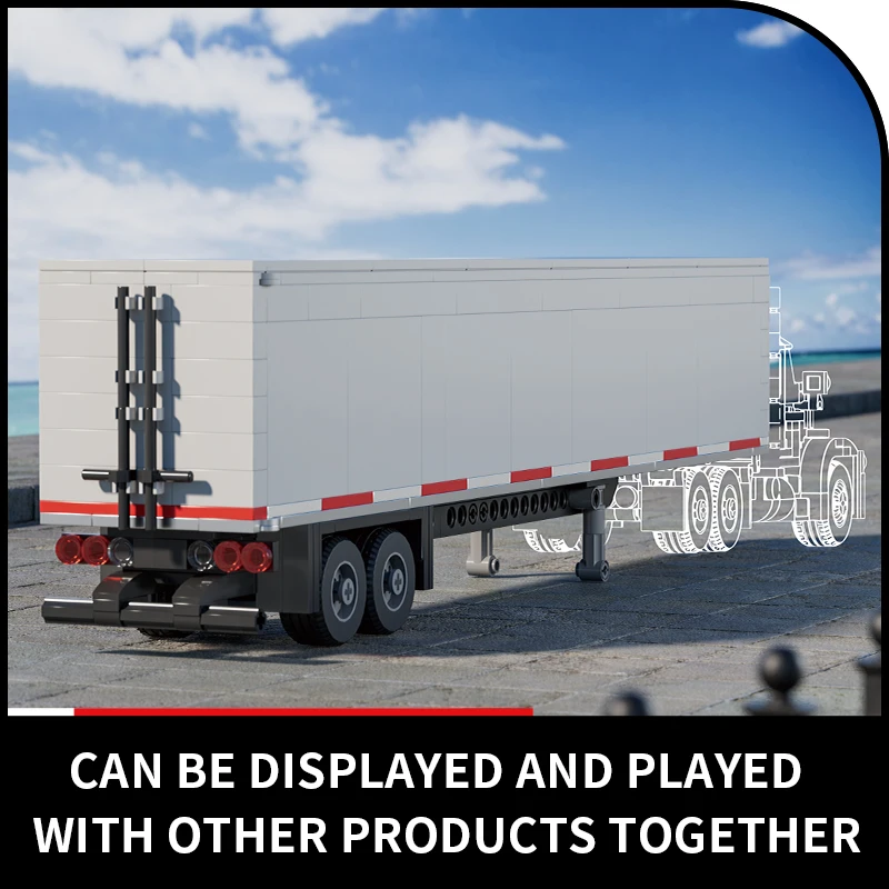 

66025 украшения модели контейнеров тяжелого грузовика, строительные блоки коробки для транспортировки трактора, игрушка в подарок на день рождения для мальчика, развивающая игрушка