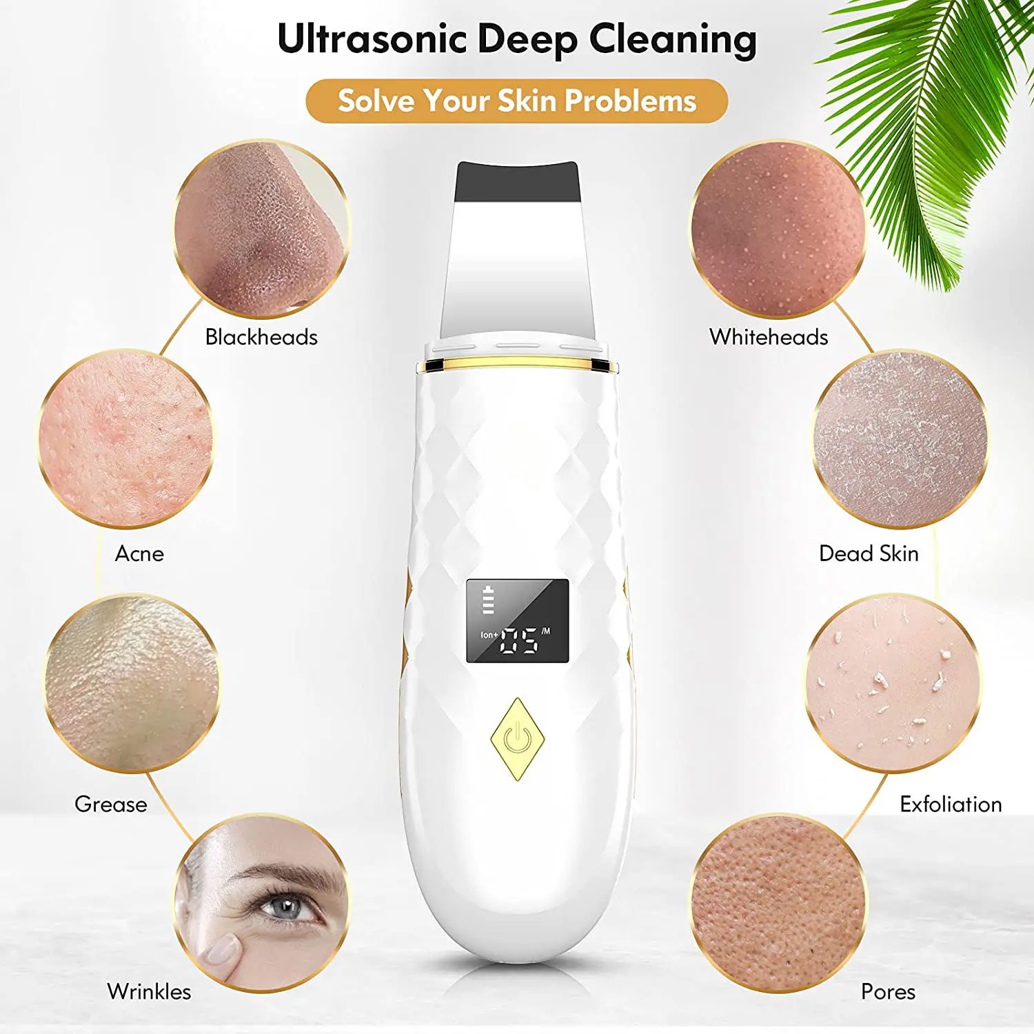 2024 travelling beauty care Pore Cleansing Face Sonic Peeling Heating Ultrasonic Skin Scrubber Vibration Face Spatula