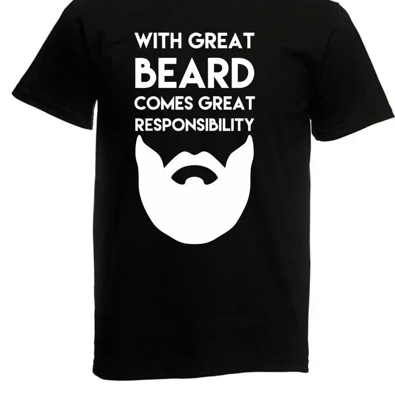 Mens T-Shirt With Great Beard Comes Great I Sayings I Fun I Funny Up To 5XL