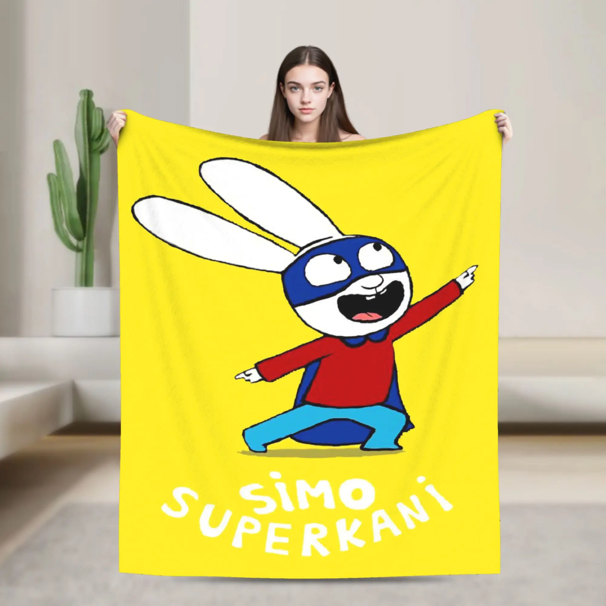 Simon Super Rabbit Blankets Velvet  Multifunction Lightweight Thin Throw Blanket for Sofa Quilt