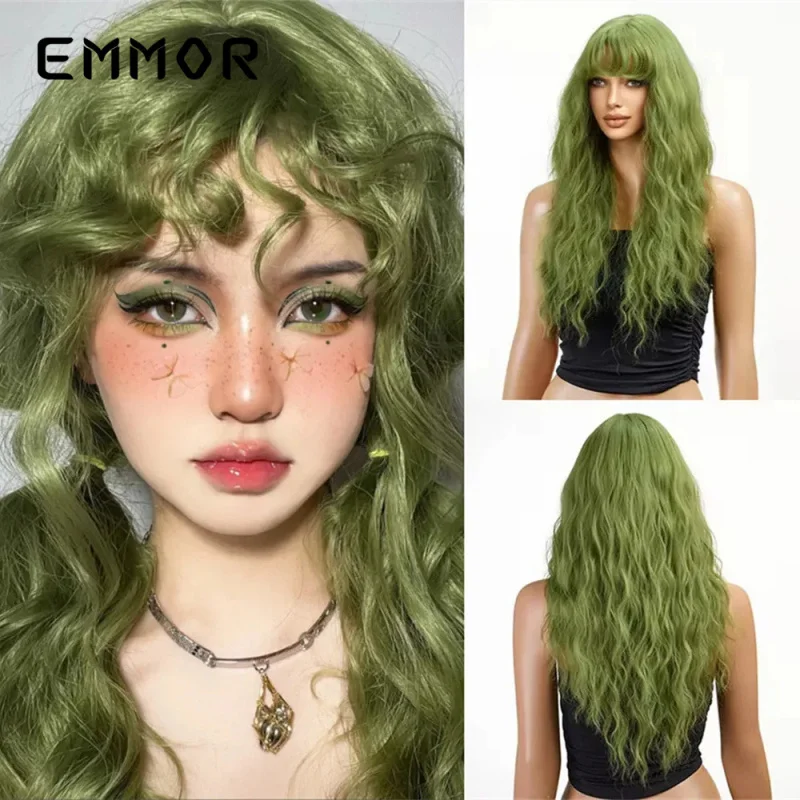 New Japanese Korean women's , retro highlights, brown wool, small curly bangs, lightweight and casual style wig