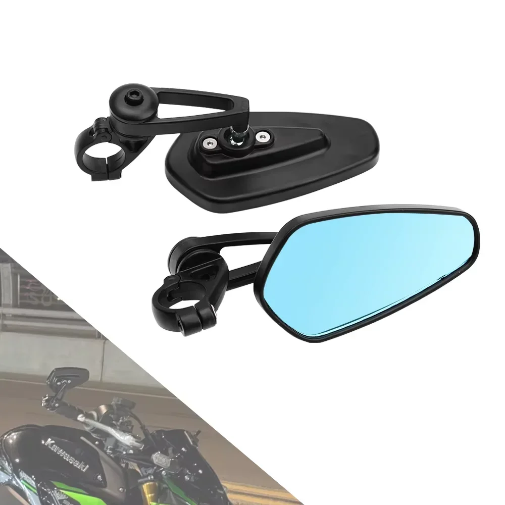 مرآة نهاية المقود لكاواساكي Z900 Z900SE Z650 Z400 Z125 الجانب الأيسر الأيمن Rotat 7/8 "22 مللي متر المقود دراجة نارية مرآة