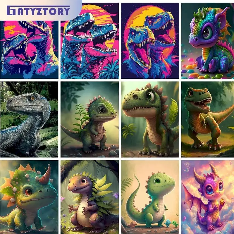 GATYZTORY Erwachsene Drache Erwachsene Zahlenmalerei Bilder nach Zahlen Tier handgemalt Färbung Zeichnen Handwerk DIY Geschenk