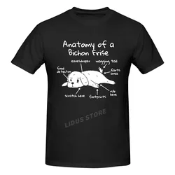 Anatomy Of A Bichon Frise Funny Dog Gift T Shirts Graphic Cotton Streetwear Short Sleeve O-Neck Harajuku Hip Hop T-shirt Men