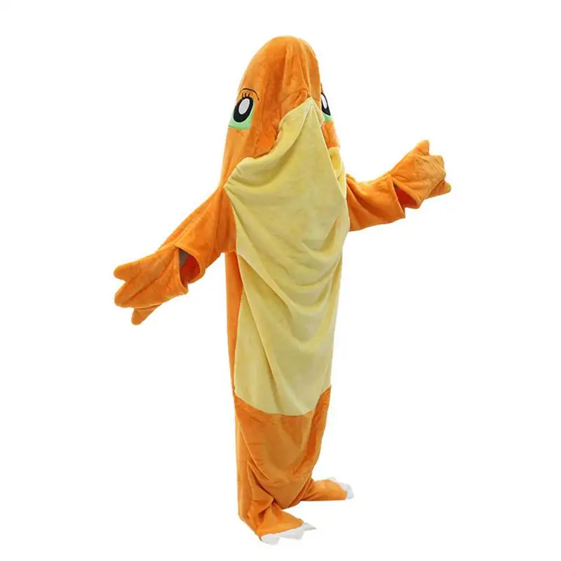 Animal Onesie Pajamas Flannel Sea Eagle Dragon Sleeping Bag Soft Cozy Homewear Cute Cosplay Costume For Cold Weather