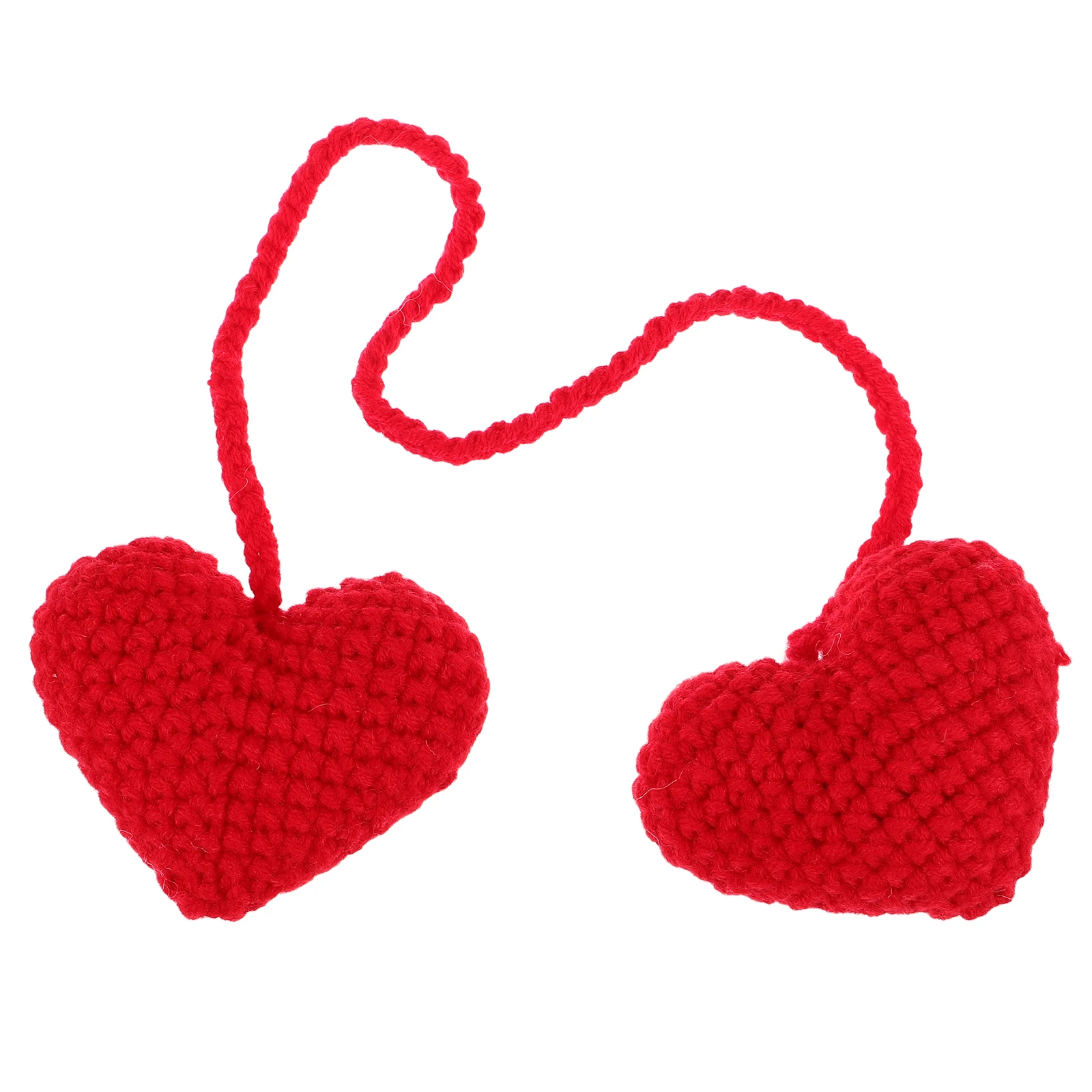 

Car Mirror Pendant Crochet Rearview Interior Manual Hanging Knitted Fabric Decoration Accessories Red Air Freshener