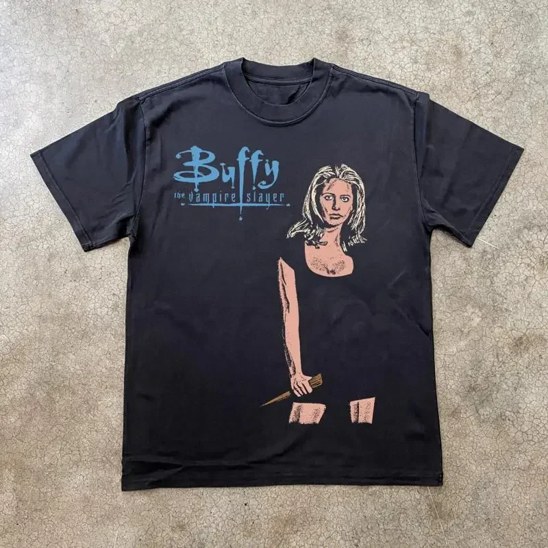 90s Vtg Buffy The Vampire Slayer Movie Black T shirt tee NH20155