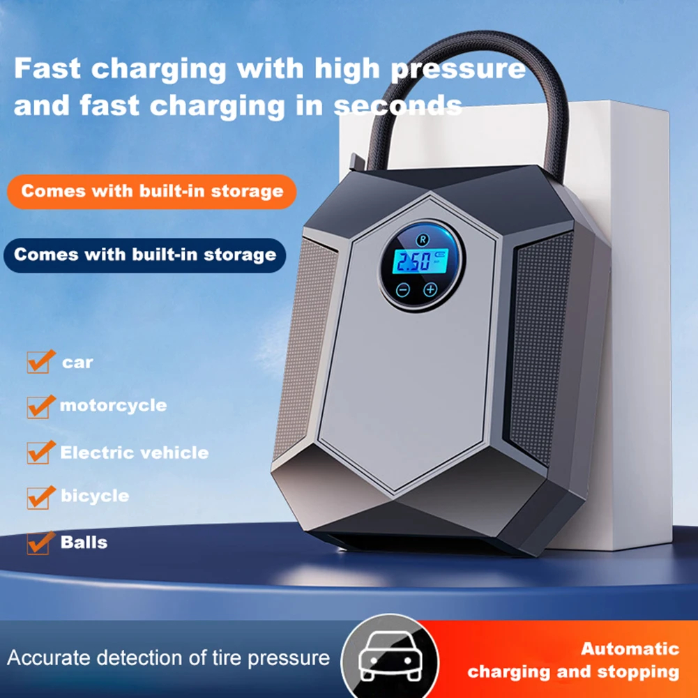 Car Air Pump Wireless Air Compressor Inflatable Pump Smart Digital Electric Tire Inflator Air Pump for Car Motorcycle Bicycle