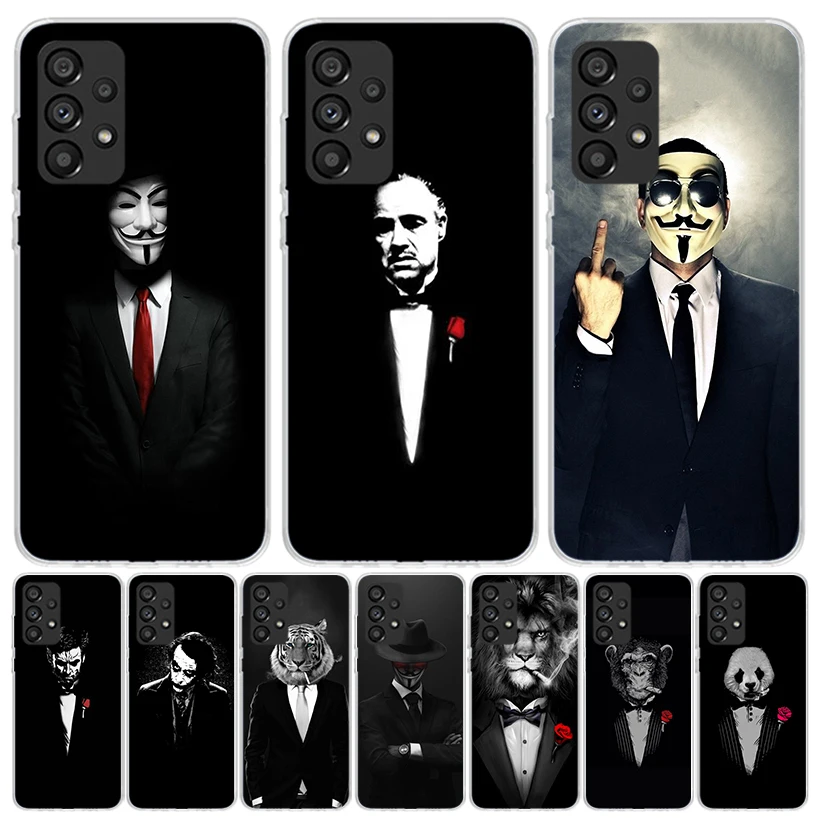 Man Suit Shirt Tie Phone Case For Samsung Galaxy A15 A55 A25 A35 A14 A54 A24 A34 A13 A53 A23 A33 A12 A52 A22 A32 A05S A04S A03S