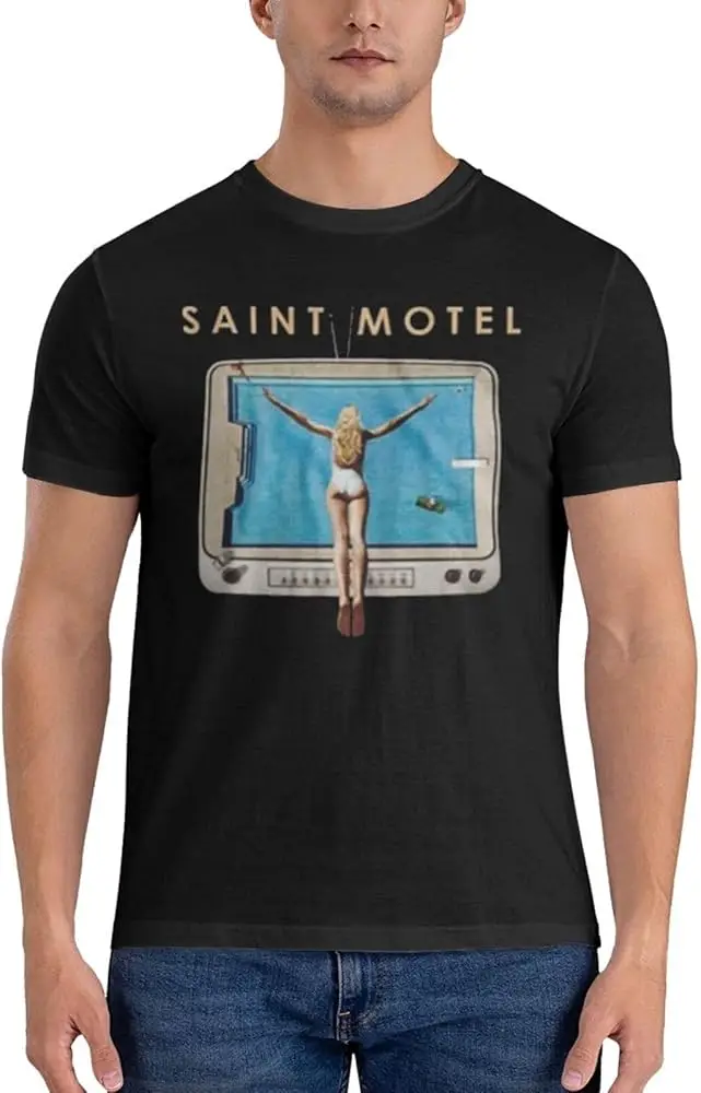 

Men's Saint Music Motel Band T Shirt Fashion Round Neckline Cotton Short Sleeve Tee High Quality 100%Cotton Short Sleeve