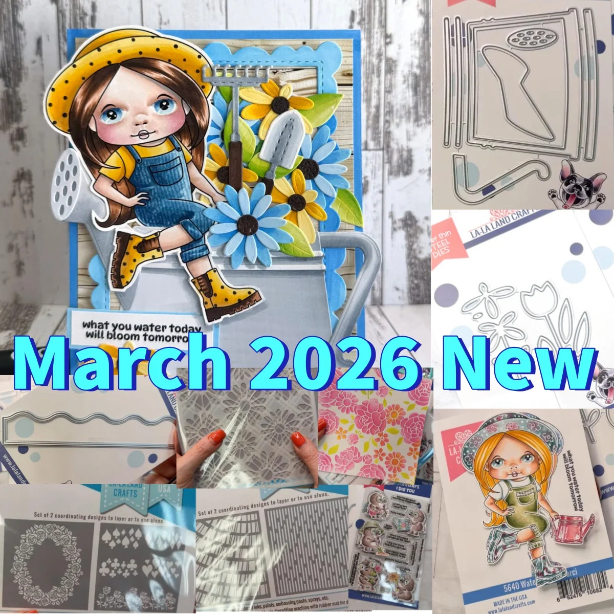 

Spring 2026 Garden Watering Pot Tulip Flower Metal Cutting Dies Clear Stamp Stencil for DIY Making Card Scrapbook March 2026 New