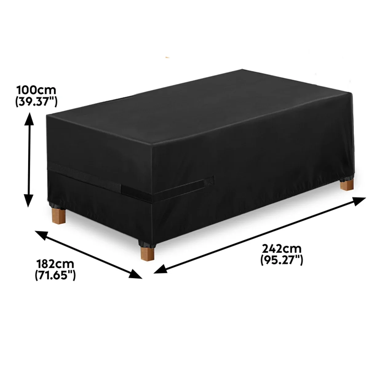 600D Oxford Fabric Windproof Patio Garden Furniture Cover Rectangular Protection Anti-UV Rain Snow Chair Table Sofa Covers