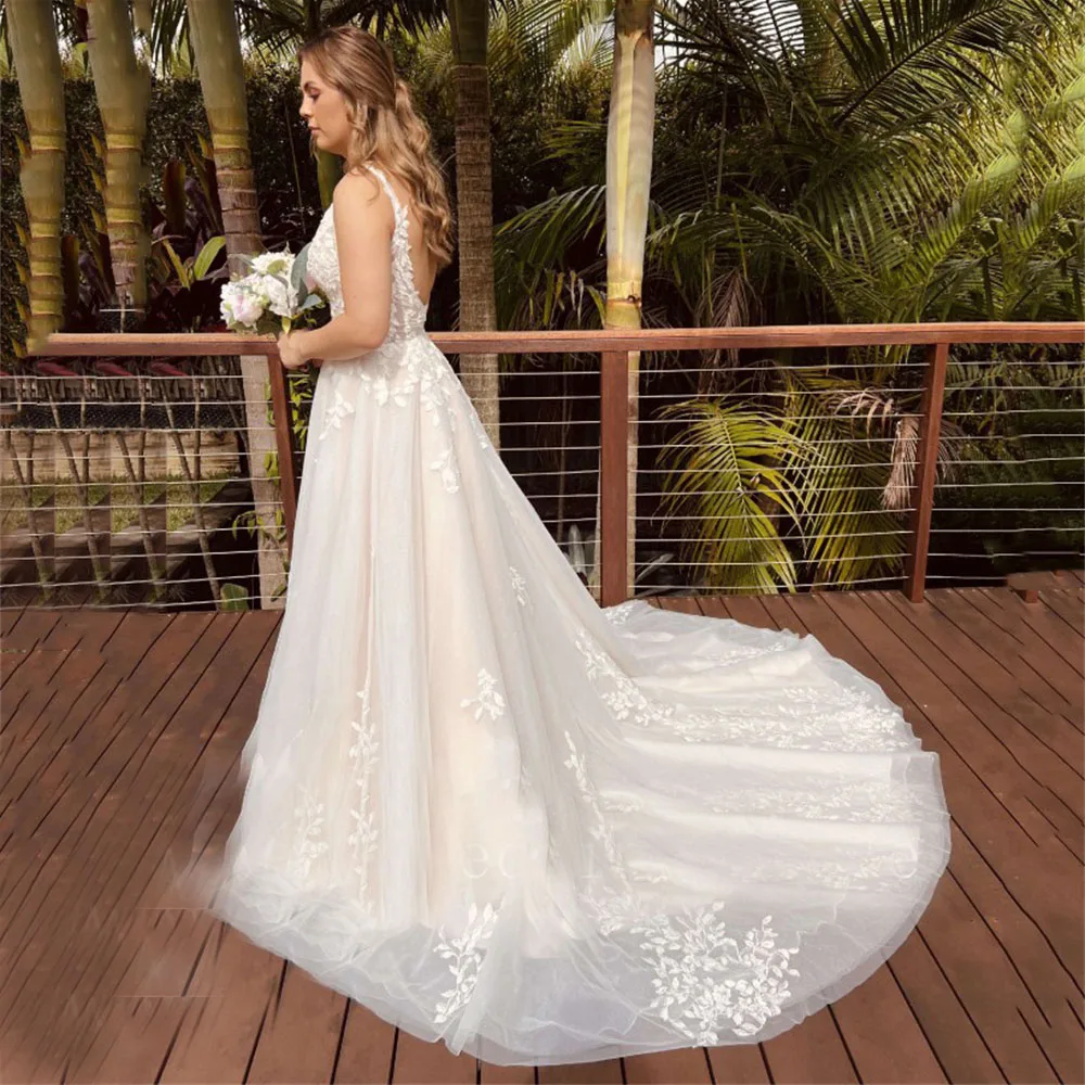 Vestidos De Novia Vintage, Vestidos De Novia De línea A, Apliques De encaje, batas escalonadas De tul, Vestidos clásicos elegantes De Novia personalizados 2025