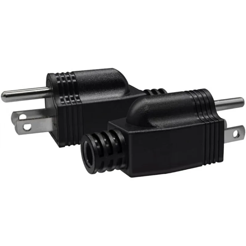 

(2 шт.) NEMA 5-15P с прямым лезвием, 3-контактный низкопрофильный штекер, 3-контактный, 15 А, 125 В