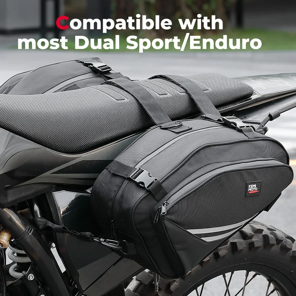 Motorcycle Saddlebags with Rain Covers Compatible with Dirt Bike Dual Sport Motorcross Motorbike Racing Mountain Off-Road Bags