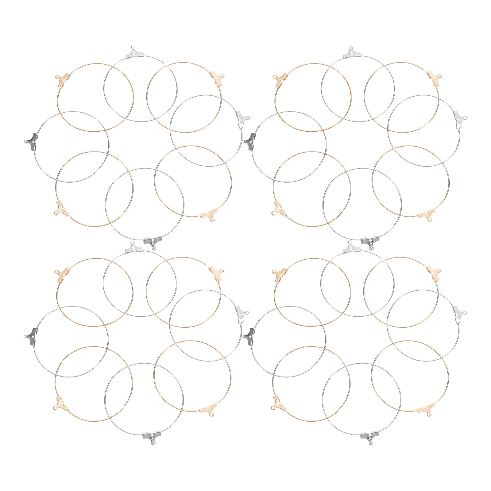

80pcs Round Hoop Earring Findings Wire Beading Hoops Jewelry Making Components For Diy Clay Beads Crafts Supplies Earring