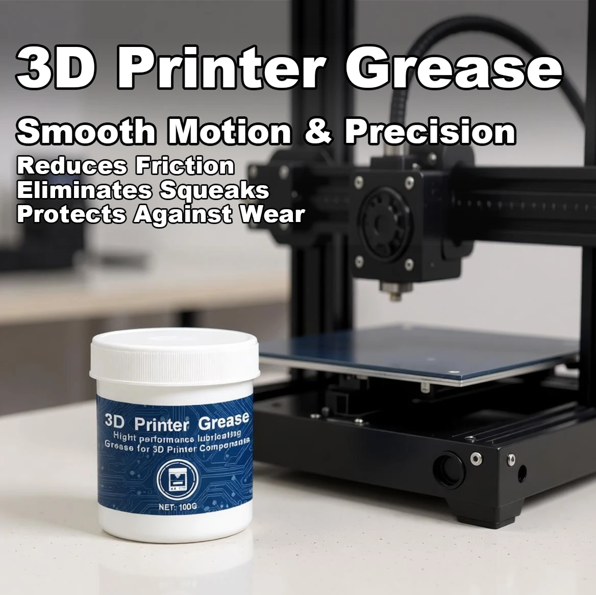100g Lithium Grease 3D Printer Lubricant for Lead Screws & Linear Rails.Reduces Noise, Friction & Wear for Smooth Printing