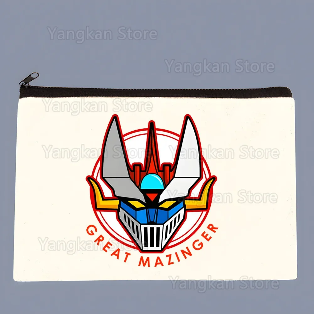 Mazinger Z Anime Robot  Simple Canvas Coin Purse Cute Cartoon Key Case Lady Bag Coin Storage Bag