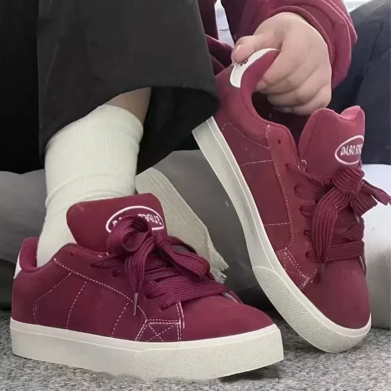 

2024 Fashion Lace-up Chunky Sneakers Spring Skateboard Shoes for Women Casual Tenis Woman Street Platform Vulcanized Shoes