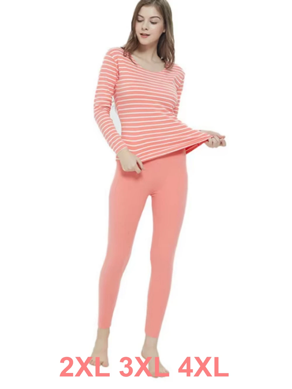 Womens Thermal Pajamas Suit Plus Size 5X Thick Warm Ladies Intimate Female Underwear Set Long Johns Winter Sleepwear 100Kg