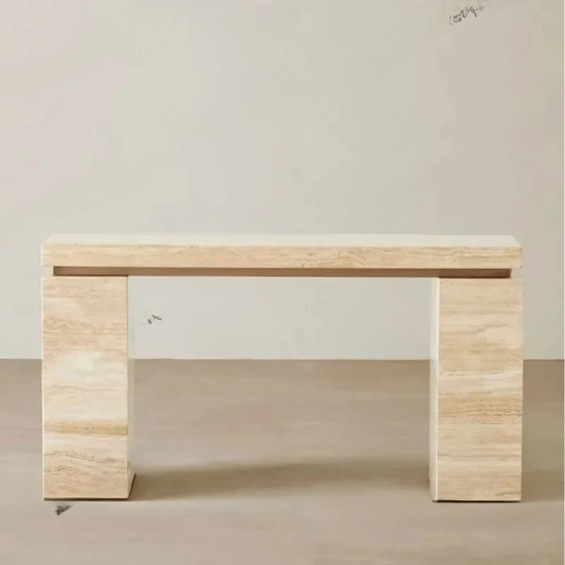 Natural travertine entrance platform Simple entrance table Storage corridor Advanced entrance platform