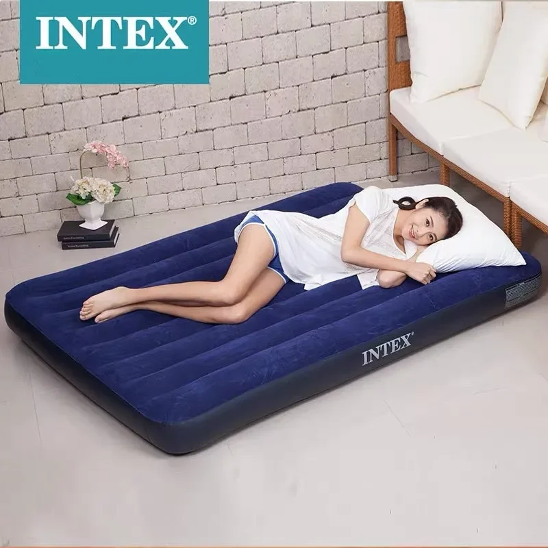 Inflatable Mattress Convenient Home Outdoor Single and Double Air Cushion Increase Thick Blue Folding Matress Sleeping Foldable