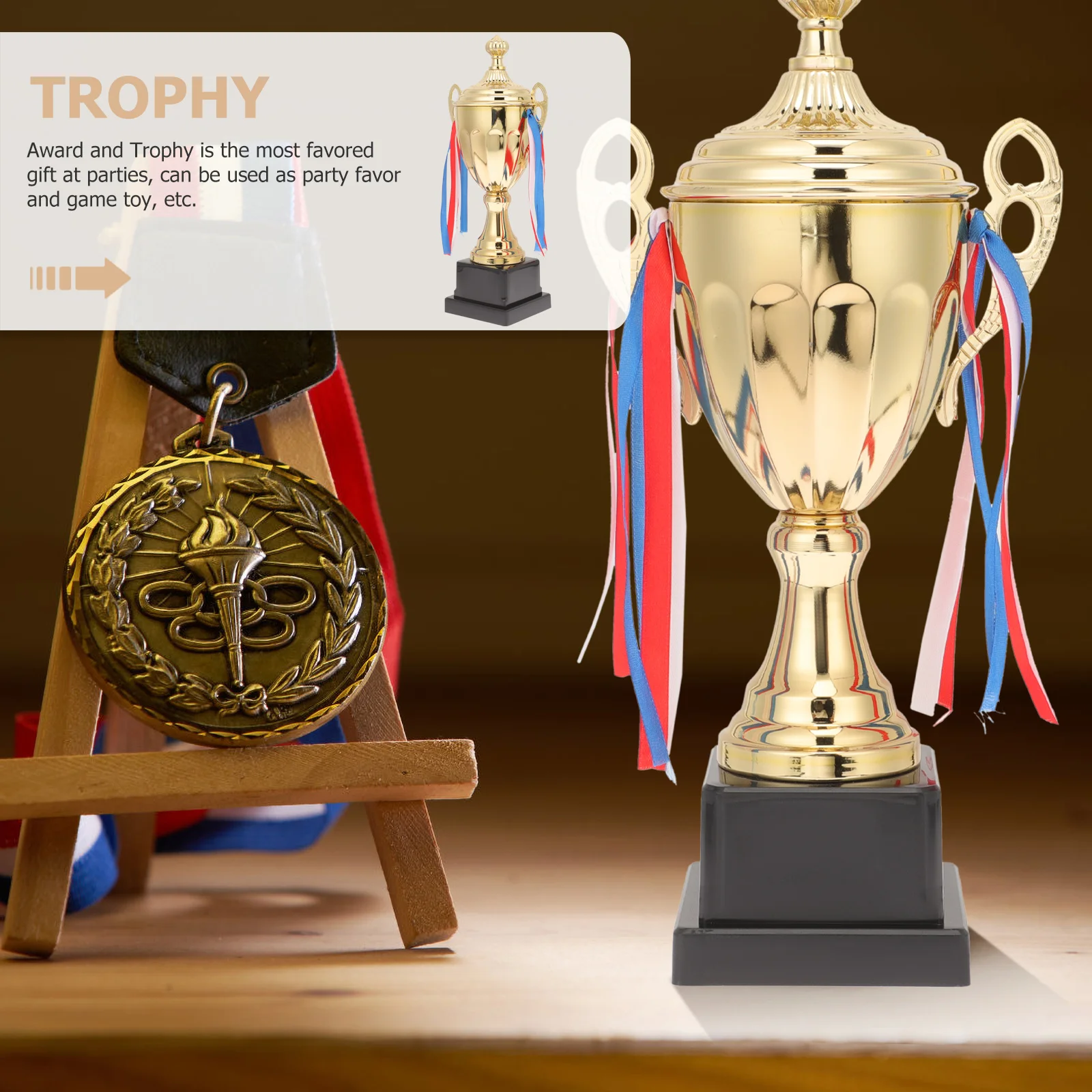 

Large Golden For Kids Party Prize Reward Sports Competition Decorative Prize Trophy Adornments Cup Team Trophy