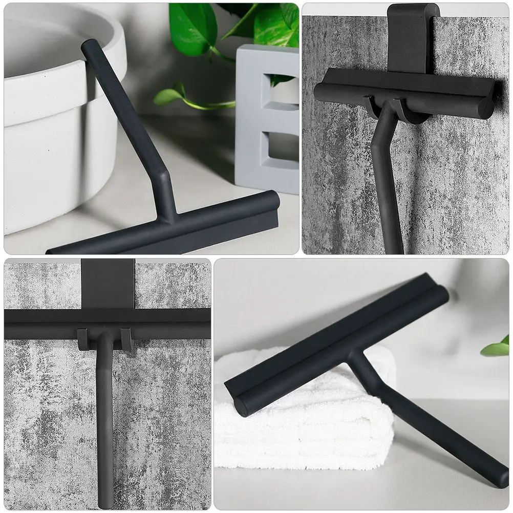 Long Lasting Shower Squeegee with Hook – Silicone Blade for Glass Doors, Kitchen & Balcony Cleaning