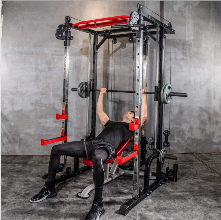 

Gym fitness weight rack exercise stand folding wall squat rack functional trainer squat bench rack for bodybuilding