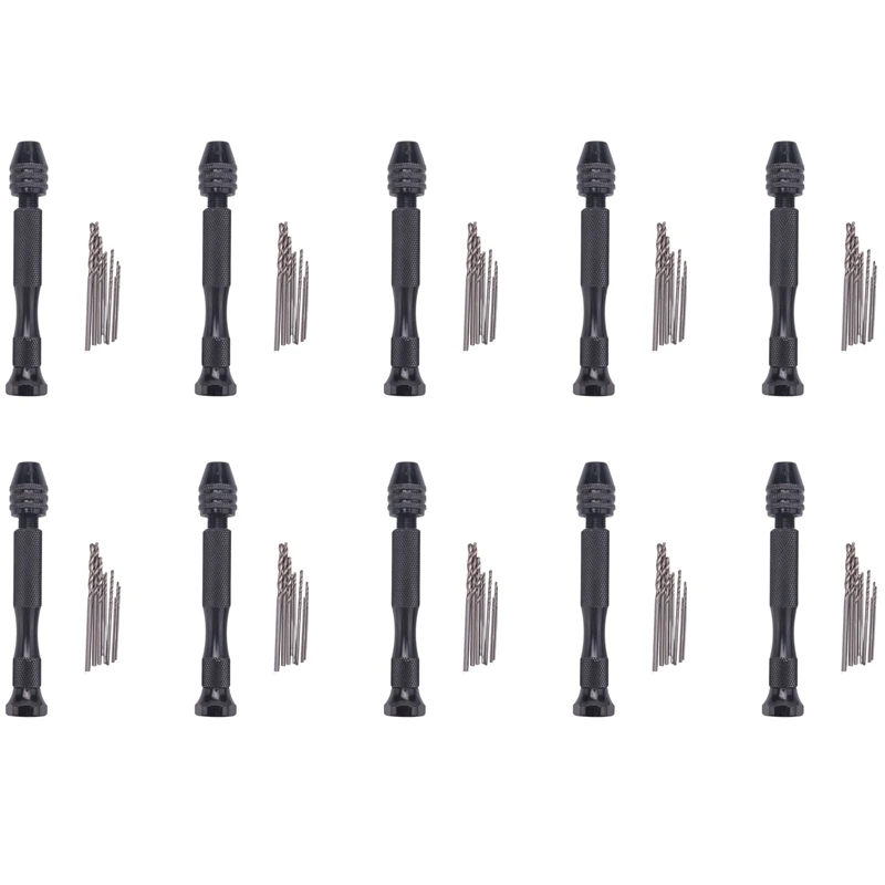 

ABSE-10X Mini Hand Drill,Precision Pin Vise Woodworking Hand Drill, Miniature Drill + 100Pcs Mini Micro-Drill Bit Set