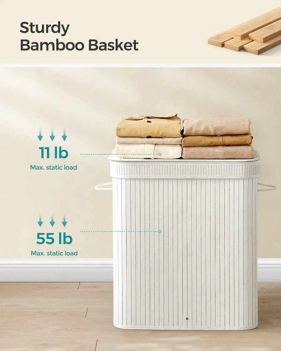 

Removable Machine Washable Laundry Basket, With Handles, For Laundry Room, Bedroom, Bathroom, 21.5''D X 13.6''W X 24''Hlaundry