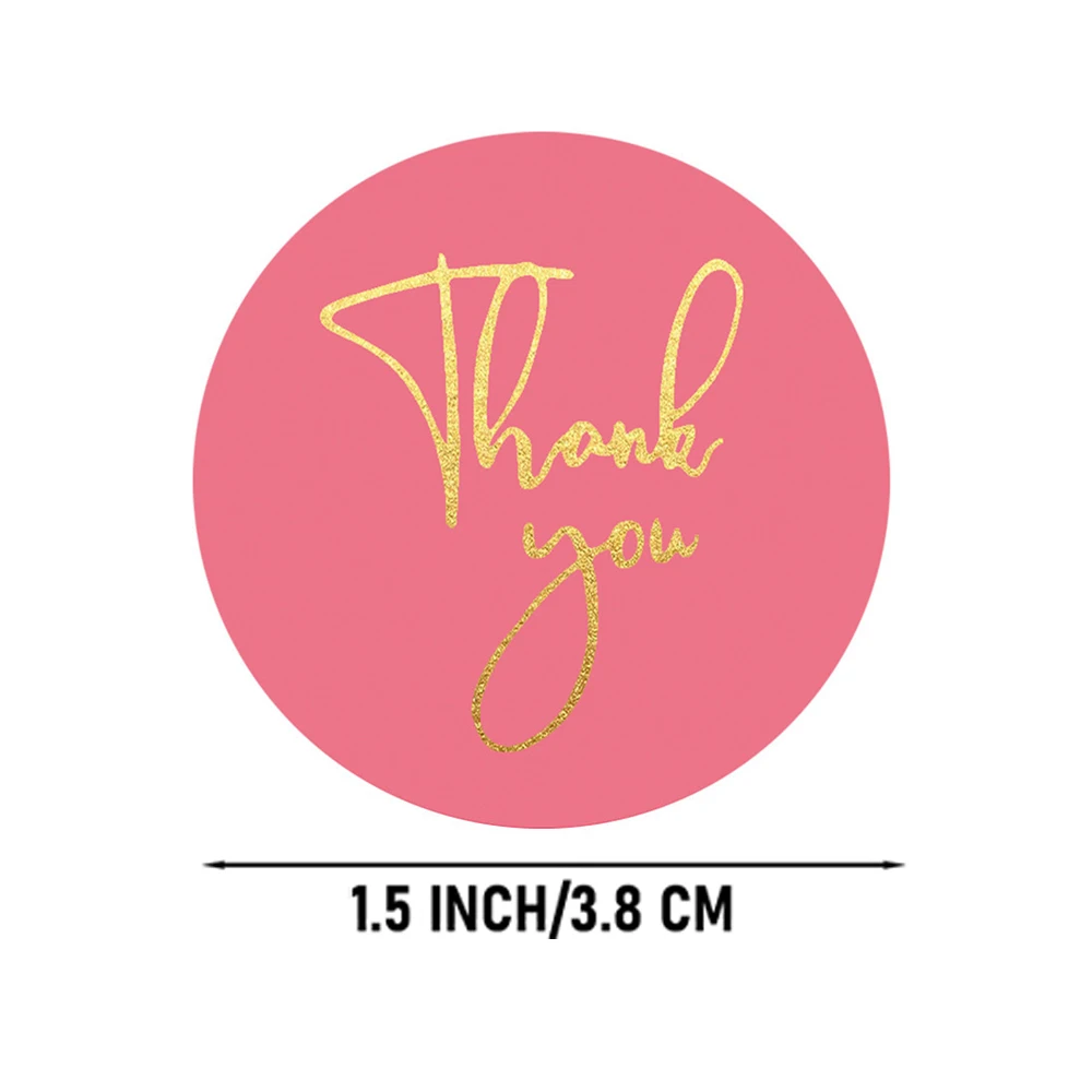 500Pcs/Roll 1.5Inch 감사합니다 스티커 인감 레이블 선물 포장 스티커 결혼식 생일 파티 장식 편지지 스티커