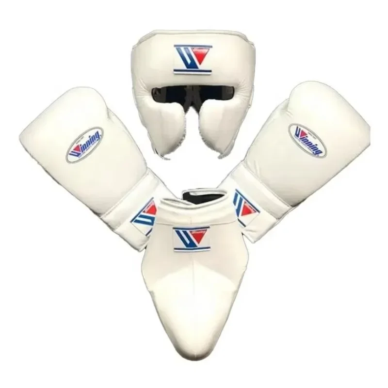 Guantes de boxeo ganadores profesionales, conjunto de cuero, guantes de boxeo ganadores, cuero de vaca Real, Kit de Sparring de boxeo, nuevo diseño 2025