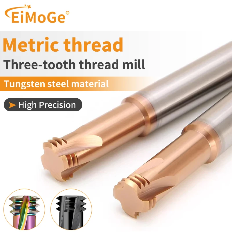 

EiMoGe CNC Machine Solid Carbide Single Tooth Thread Milling M1 M1.2 M1.4 M1.6 M1.8 M2 M2.5-M24 mill mills Cutter