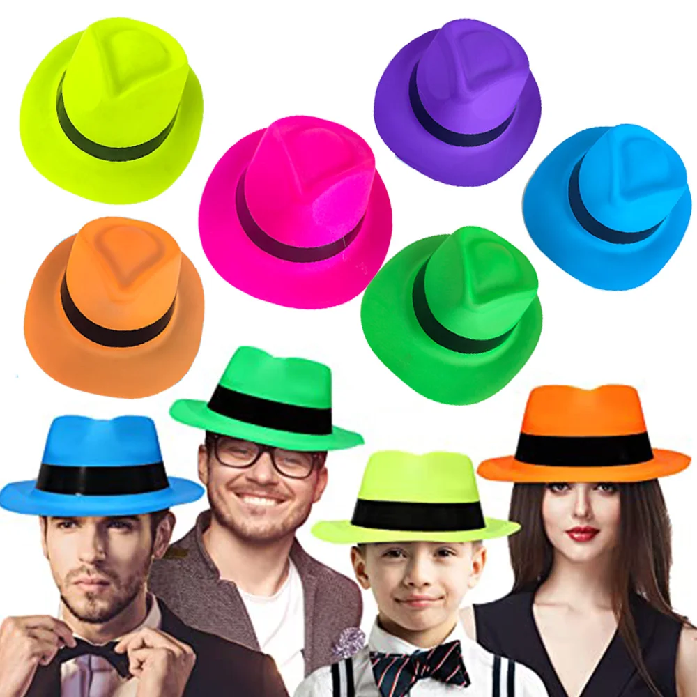 12/24/30 pezzi Neon Party Supplies Giallo Rosa Blu Arancione per anni \'80 Festa di compleanno Gangster Party Uomo Donna Stile Musica Party Prop