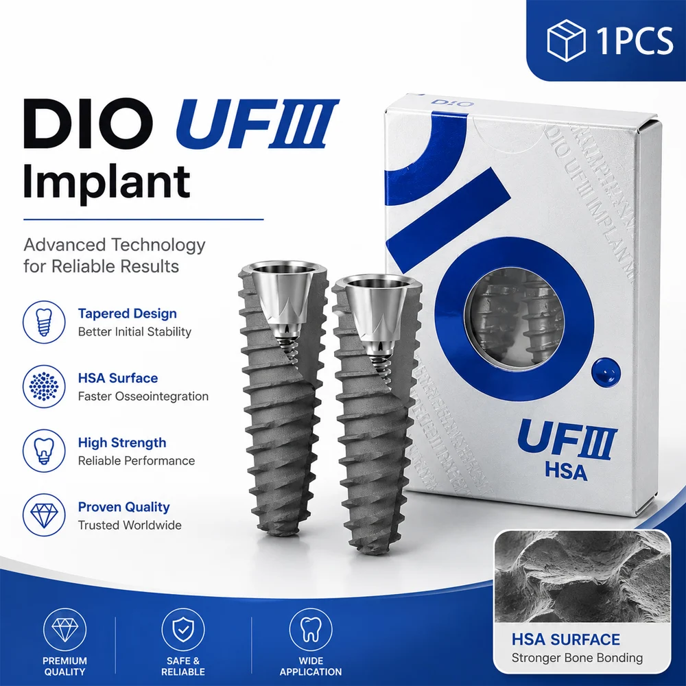 DIO UFIII Genuine Internal Submerged Fixture Hybrid SLA Surface Internal Hex Connection Grade 4 Titanium