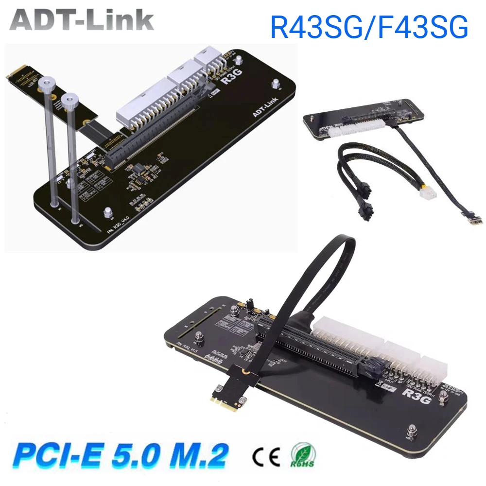 m2-nvme-m-key-to-pci-e-x16-connector-laptop-egpu-adapter-f43sg-30-40-50-m2-gpu-dock-gen5-for-nuc-itx-stx-notebook-pc-gaming