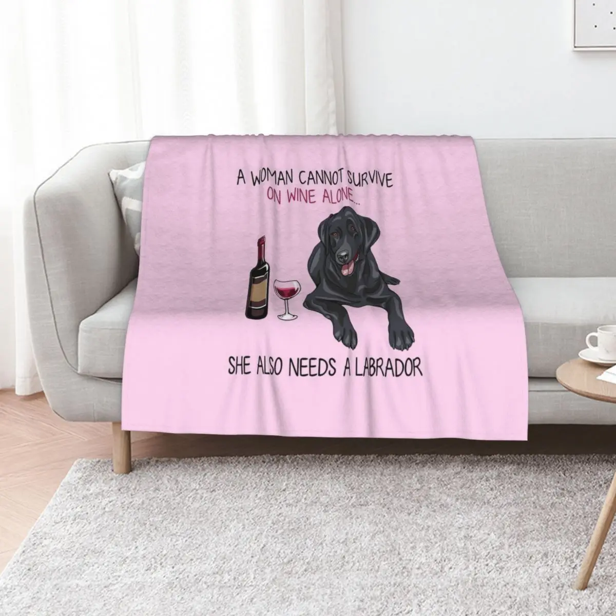 Labrador and wine Funny dog Throw Blanket Travel decorative wednesday Luxury Designer Luxury Thicken Fashion Sofas Blankets