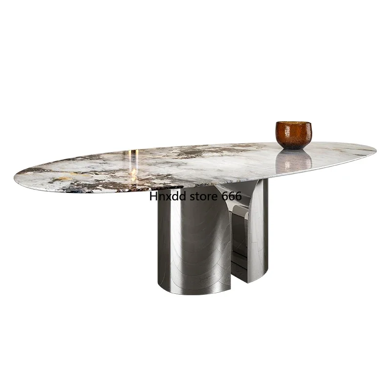 Natural luxury stone water drop special-shaped dining table