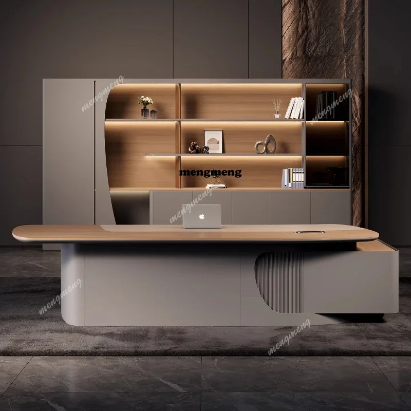 

Best seller E0 level designer minimalist light luxury high-end boss desk manager large desk office furniture
